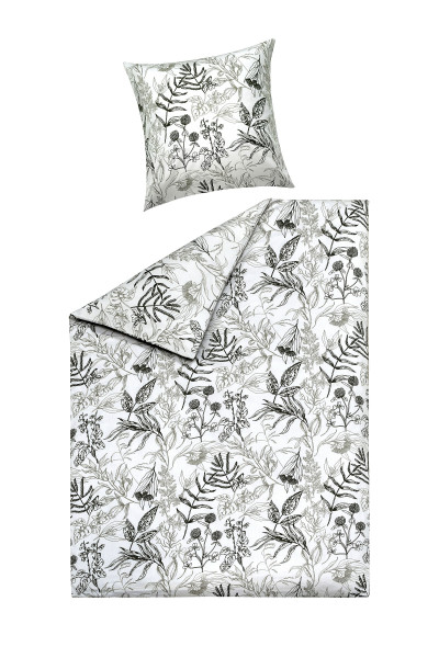 Bettwäsche FRIEDA Satin in beige aus Baumwolle