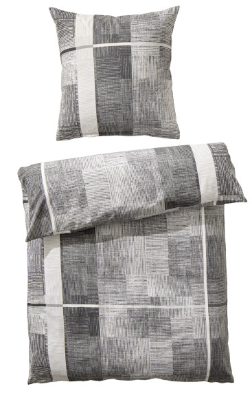 Bettwäsche VIVA Flanell in anthrazit aus Baumwolle