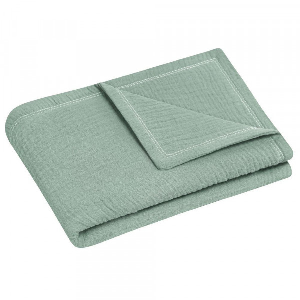 Kuscheldecke MUSSELIN in grün aus Stoff
