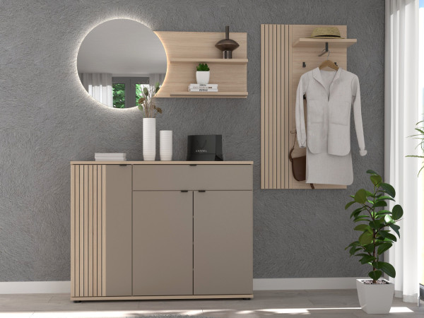 Garderobenset HARPER ILMINSTER in Eiche/Basalt aus Dekor