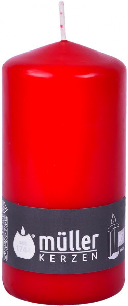 Stumpenkerze RED in rot aus Wachs