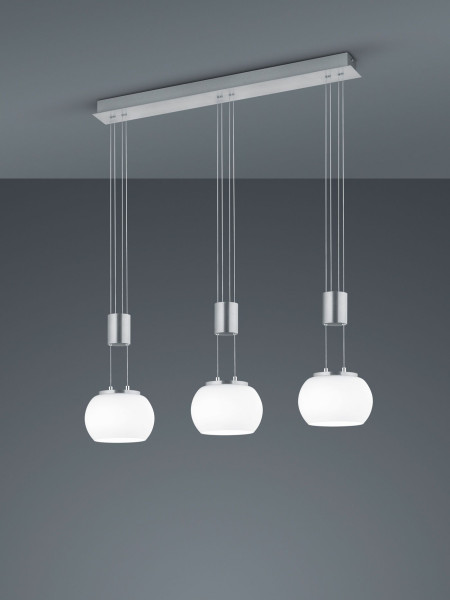 Pendelleuchte MADISON in Nickel aus Materialmix