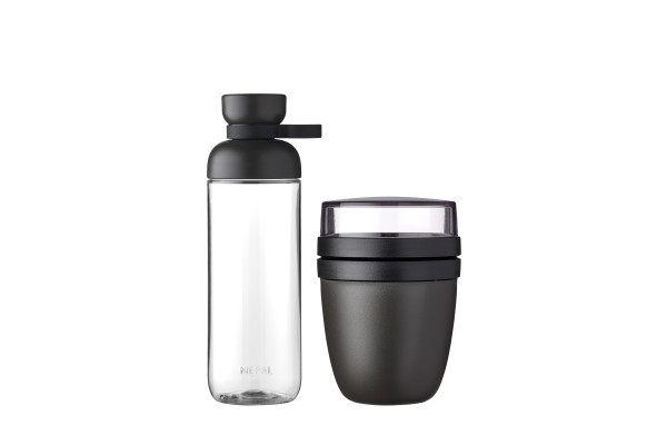 Lunchpot-Set ELLIPSE in schwarz aus Kunststoff