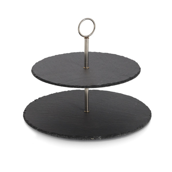 Etagere SCHIEFER in anthrazit aus Materialmix