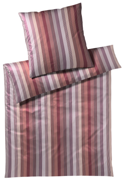Bettwäsche Mako-Satin VIVID in weinrot aus Baumwolle
