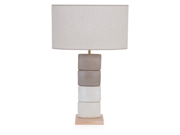 Tischleuchte SANSIBAR ASDAL in beige aus Keramik