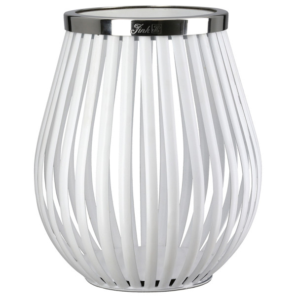 Windlicht TAMINA in silberfarben aus Eisen