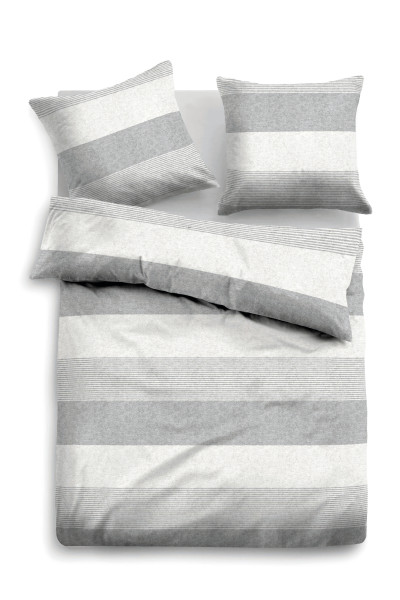Bettwäsche TOM TAILOR Flanell in grau aus Baumwolle