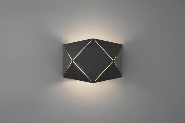Wandleuchte ZANDOR in schwarz aus Metall