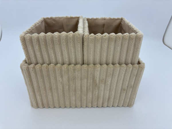 Korb TUVA in beige aus Materialmix