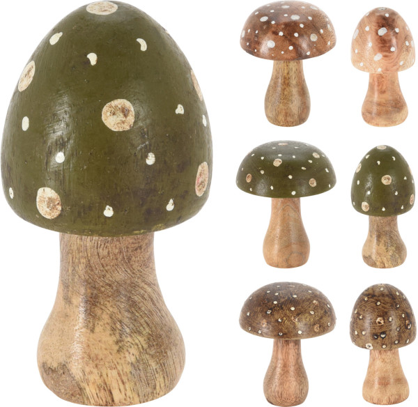 Deko-Pilz MANGO in mehrfarbig aus Mango