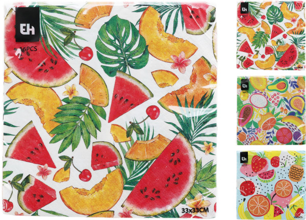 Servietten FRUITS in mehrfarbig aus Papier