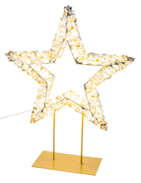 Weihnachtsstern LED auf Ständer in goldfarben aus Metall