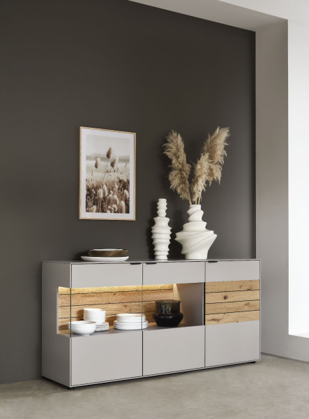 Sideboard Witlake SEVERO in grau aus Lack