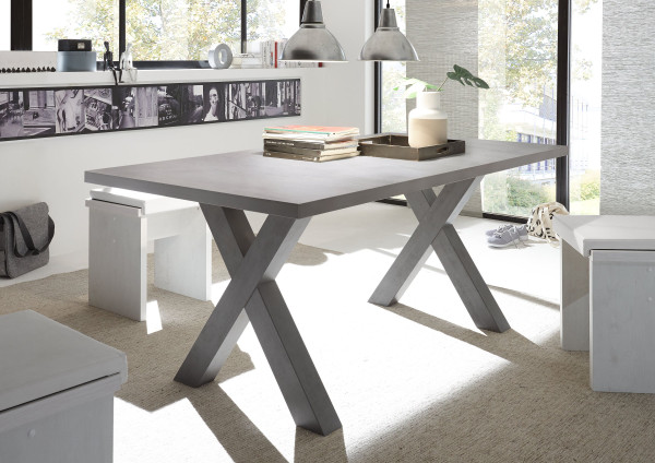 Esstisch HARPER MEDAN X in grau aus Dekor