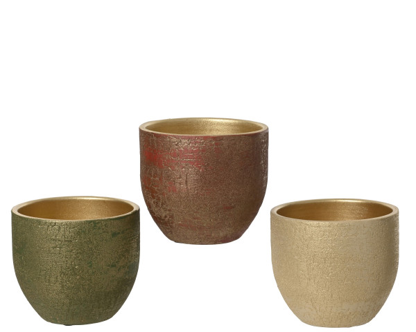 Übertopf in mehrfarbig aus Terracotta