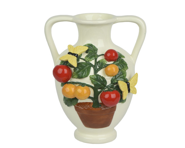Vase TOMATE in weiß aus Dolomit