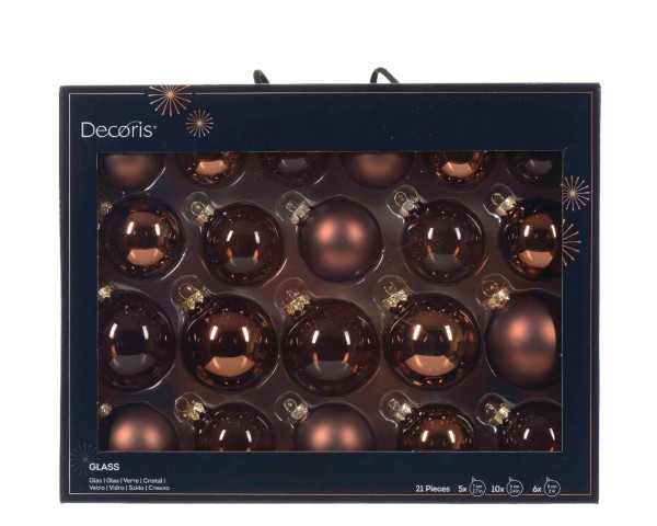 Weihnachtskugel-Box MIDI ESPRESSOBRAUN in braun aus Glas