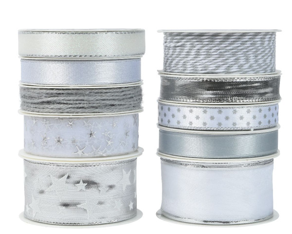 Geschenkband in silberfarben aus Polyester