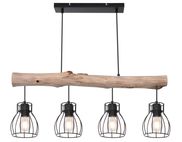 Hängeleuchte WOOD in schwarz aus Metall