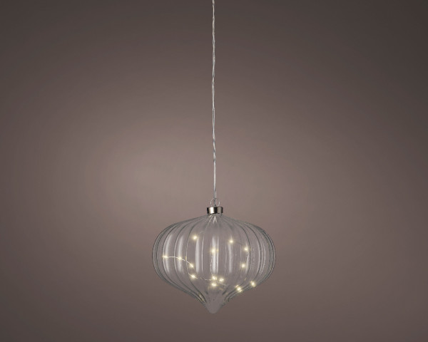 Leuchtobjekt LED ZWIEBEL in transparent aus Glas