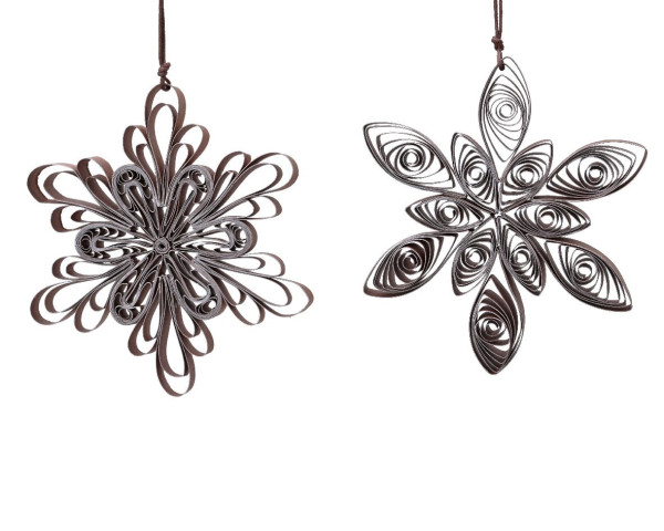 Christbaumschmuck Hänger Scherenschnitte BLUME in braun aus Papier