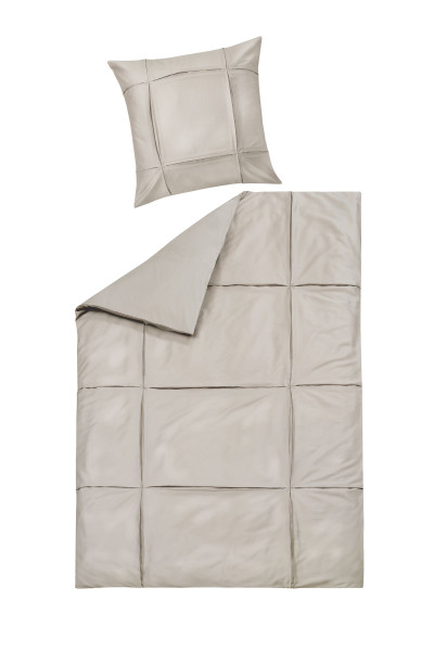 Bettwäsche KLARA Satin in taupe aus Baumwolle