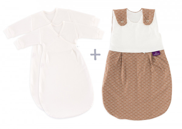 Babyschlafsack-Set LIEBMICH in braun aus Baumwolle