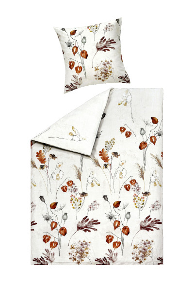 Bettwäsche FRIEDA Satin in beige aus Baumwolle