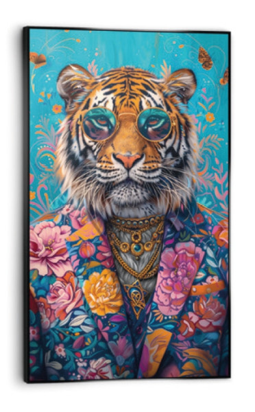 Bild DRESSED TIGER in mehrfarbig aus Materialmix