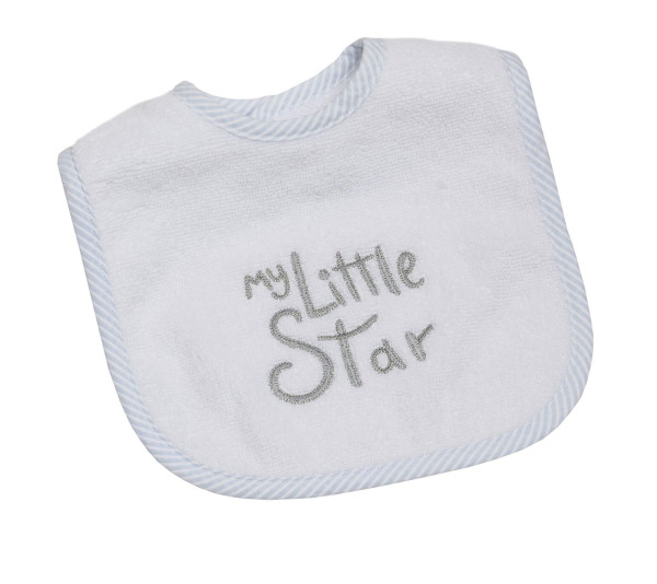 Klettlätzchen MY LITTLE STAR in blau aus Stoff