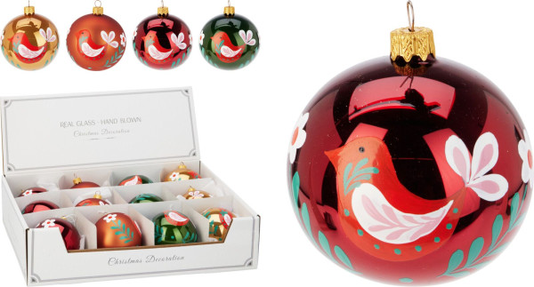 Weihnachtskugel in mehrfarbig aus Glas