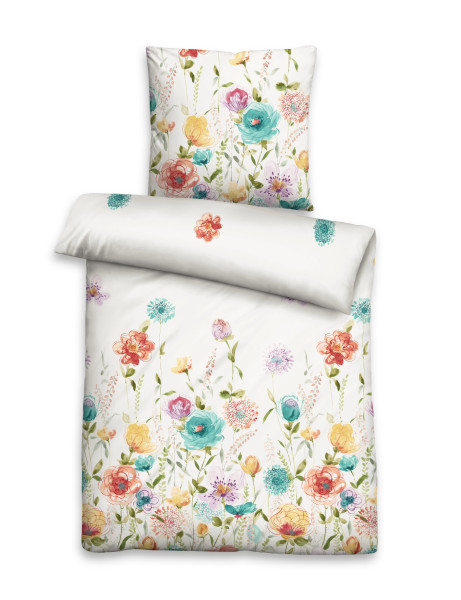 Bettwäsche BLUMEN Seersucker aus Baumwolle