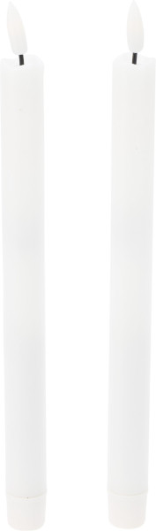 Stabkerze LED WHITE in weiß aus Wachs
