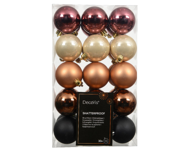 Weihnachtskugel-Set GRACE in mehrfarbig aus Kunststoff