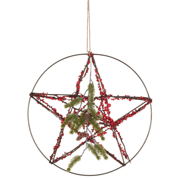 Sternhänger in rot aus Kunststoff