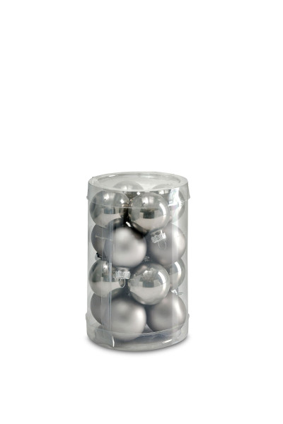 Weihnachtskugel-Box ZART GRAU in grau aus Glas