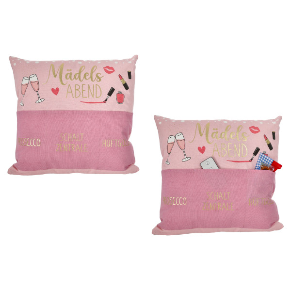Kissen MÄDELSABEND rosa in rosa aus Polyester