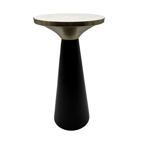 Beistelltisch in schwarz aus Materialmix