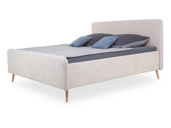 Bettgestell PAKYA in stone aus Stoff