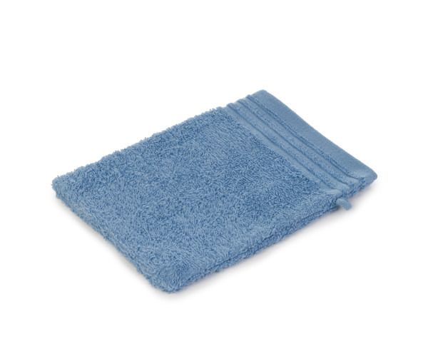Waschhandschuh HAMBURG blau in blau aus Baumwolle