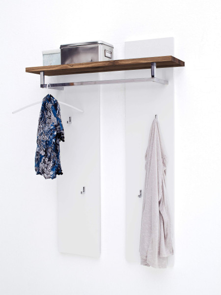Wandgarderobe MURIO in weiß aus Asteiche