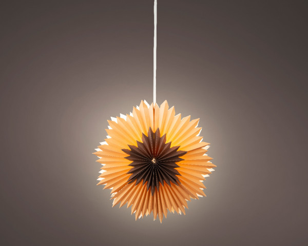 Papierstern LED STAR in braun aus Papier