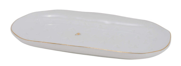 Platte TANNE in weiß aus Porzellan