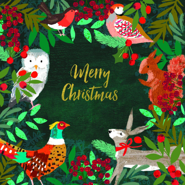 Servietten Christmas Forest in bunt aus Papier