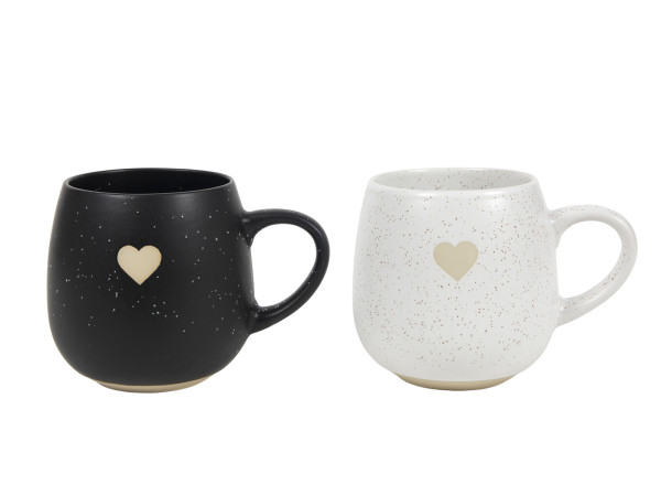 Kaffeebecher SPECKLES HEART in mehrfarbig aus Steinzeug