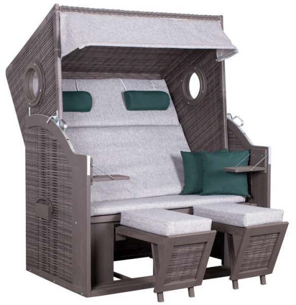 Strandkorb WAVE XL in grau aus Holz