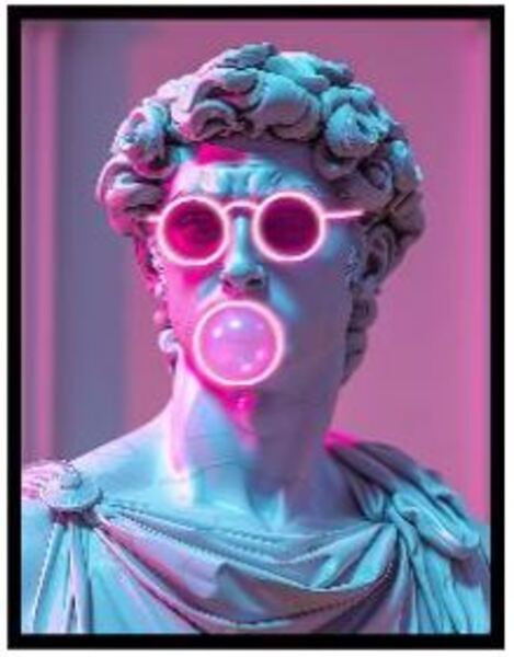 LED Bild CHEEKY DAVID in mehrfarbig aus Acryl