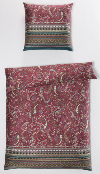 Bettwäsche Satin BURANO in rot aus Baumwolle