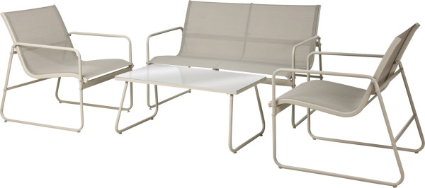 Lounge-Set OSKAR in beige aus Stahl